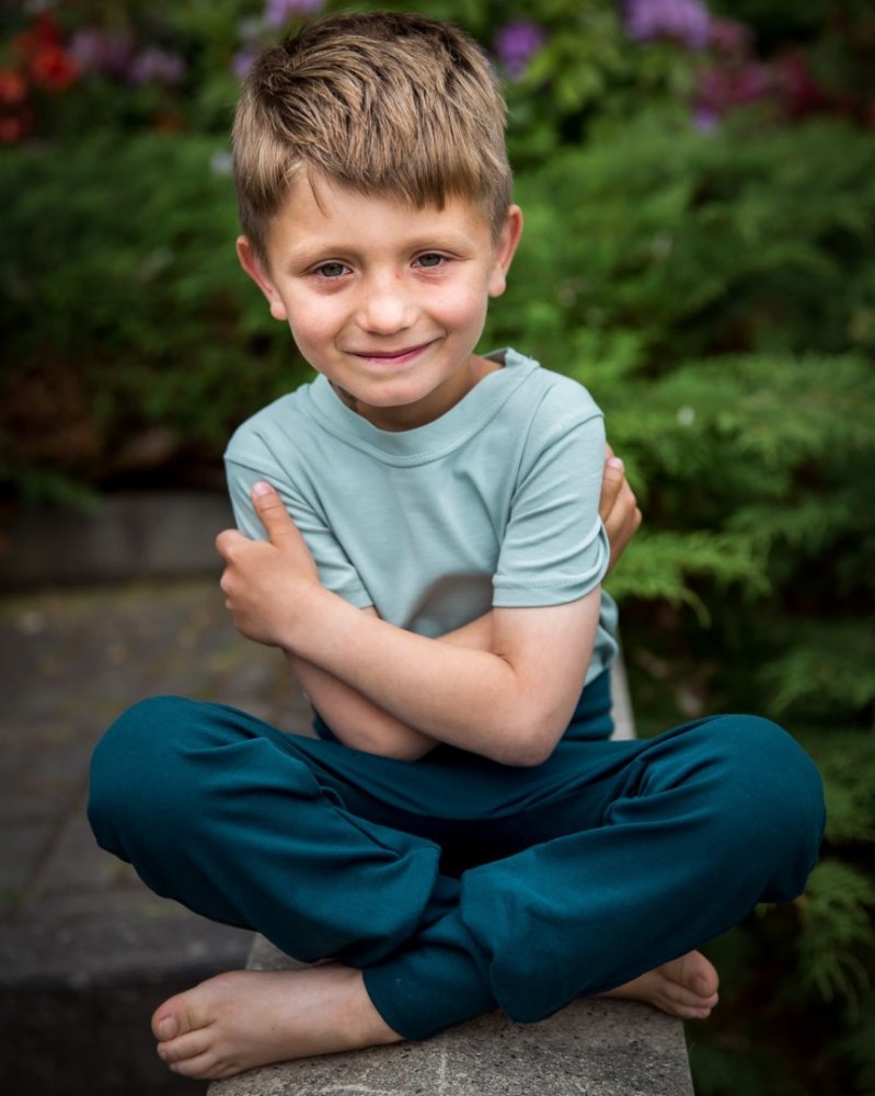 Children's baggy sweatpants, LIGHT, bottle green