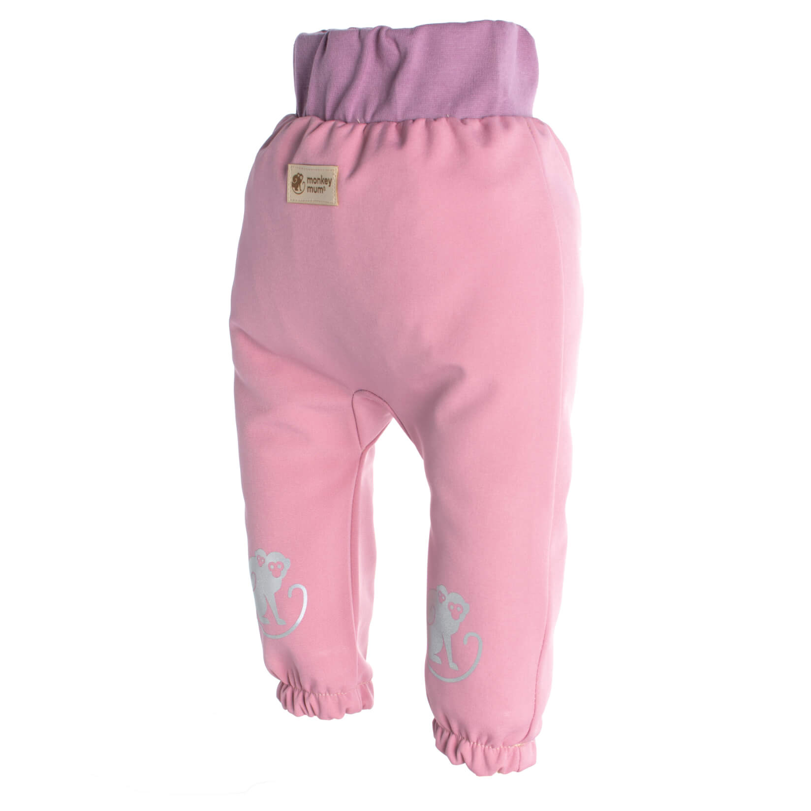 Dětské softshellové kalhoty s membránou Monkey Mum® - Cukrová vata