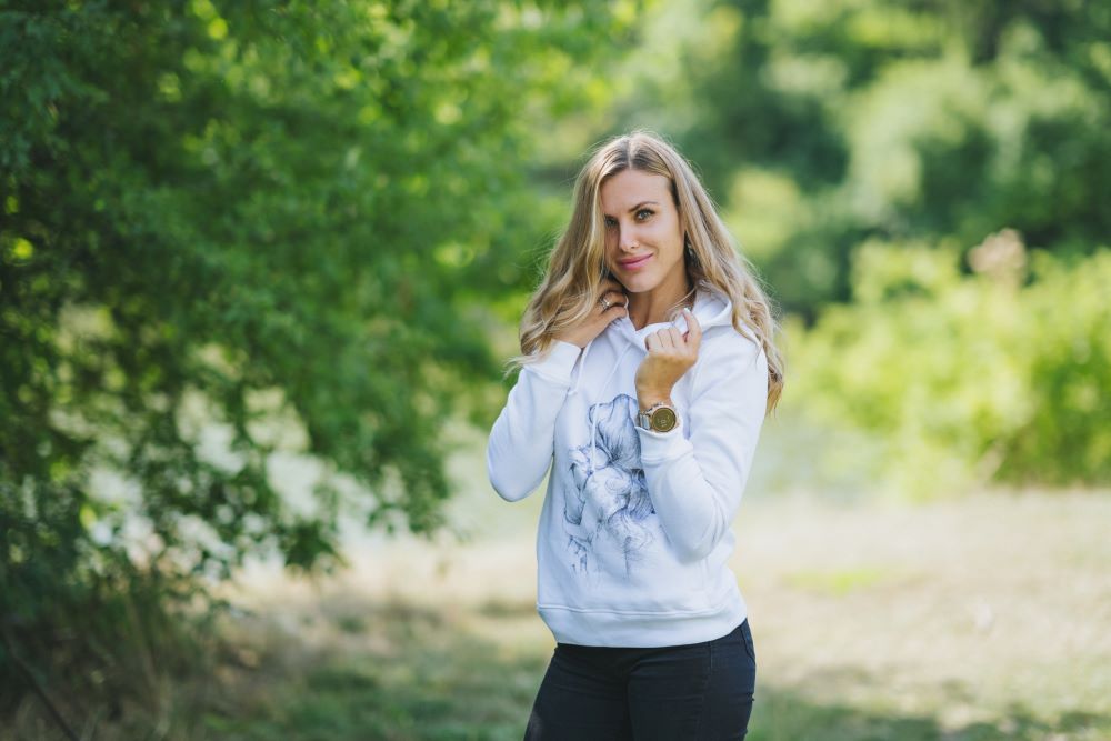 Monkey Mum® White Nursing Sweatshirt - Loving Mom, 2nd quality - size L