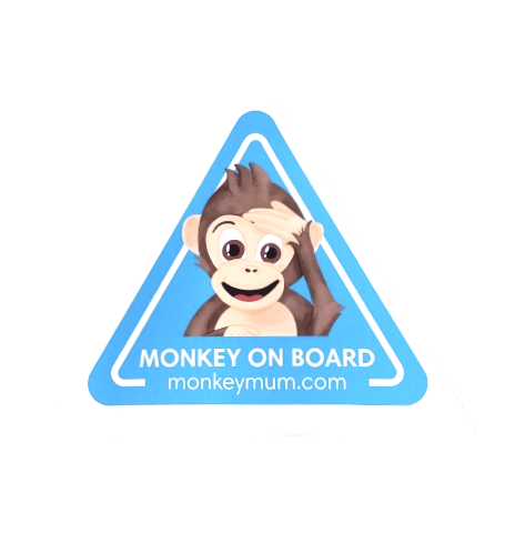 Monkey Mum® Car Sticker - Blue