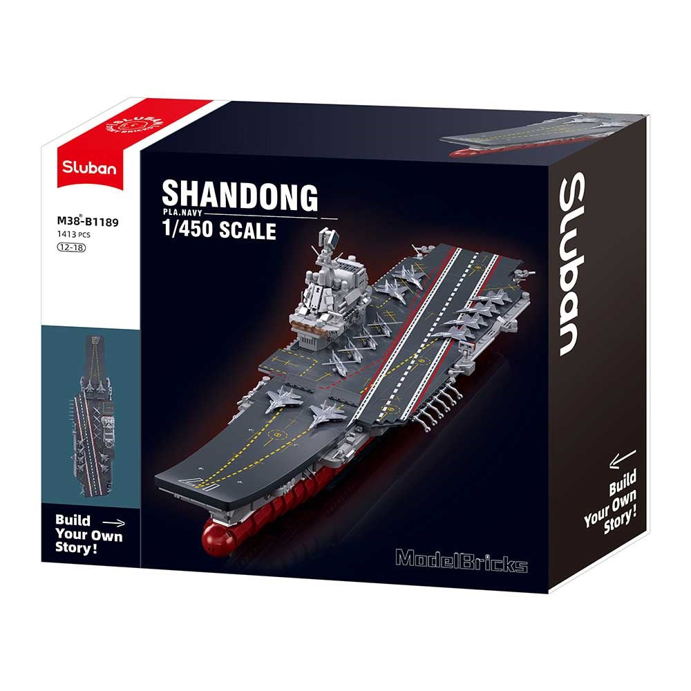 Sluban Modell Tegelstenar M38-B1189 Hangarfartyg Shandong