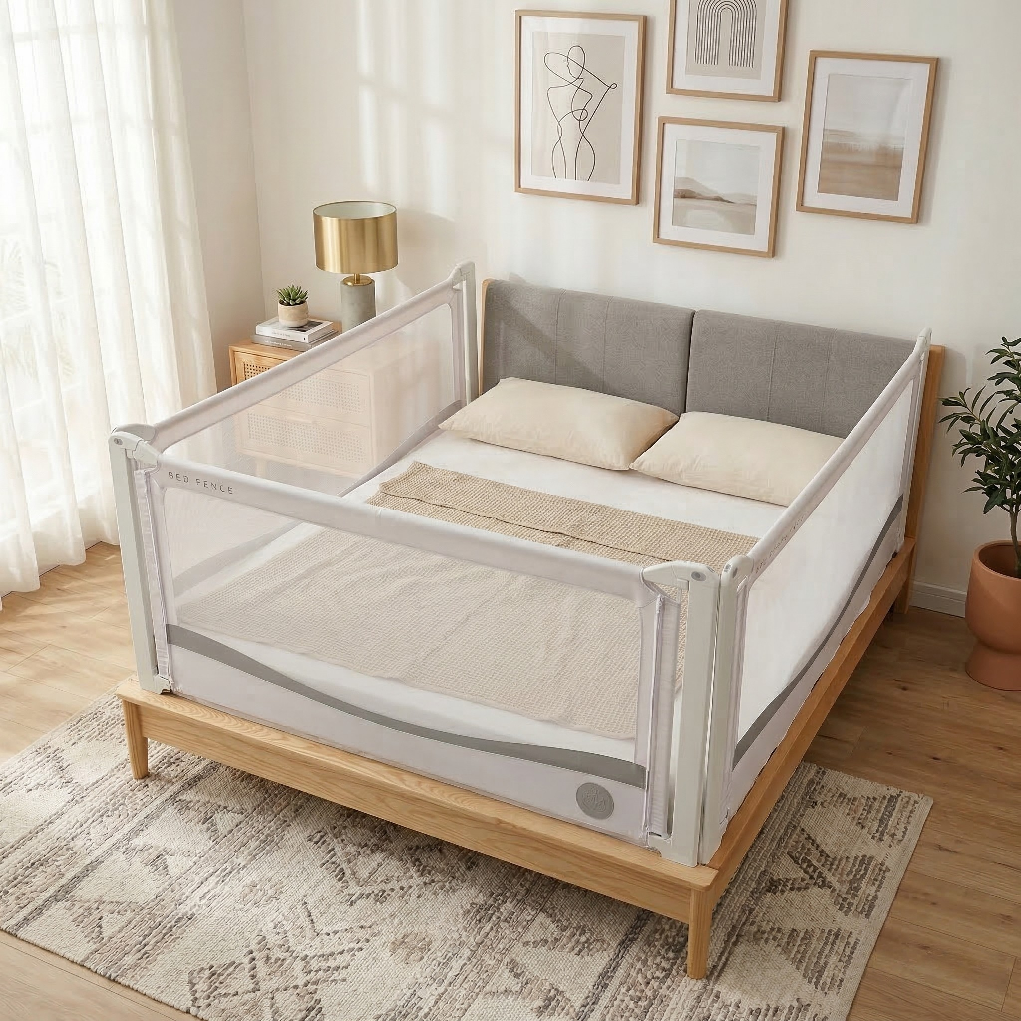 Monkey Mum® Premium Bed Rail - Light Gray