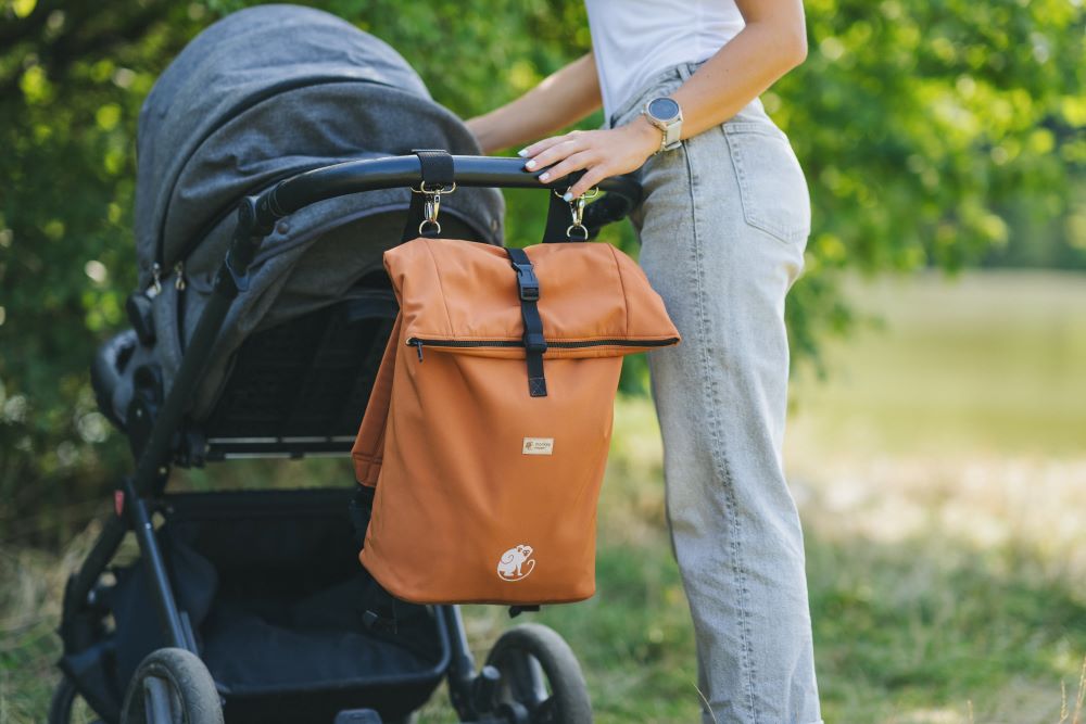 Monkey Mum® Integrated twill backpack for the Carrie carrier - Navy Blue