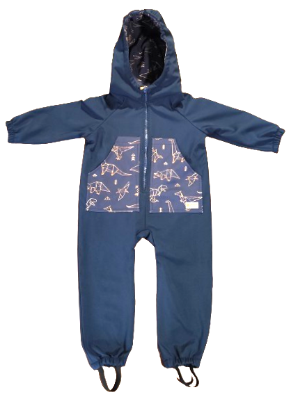 Monkey Mum® Softshellová kombinéza s membránou – Obloha dinosaurů - vel. 98/104, 110/116