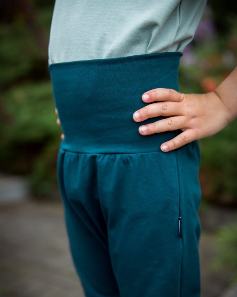 Children's baggy sweatpants, LIGHT, bottle green