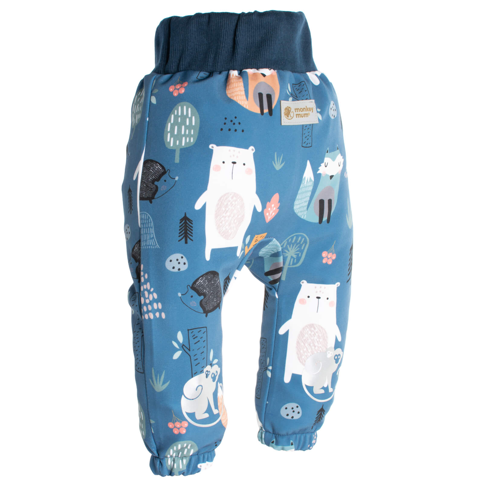 Dětské softshellové kalhoty s membránou Monkey Mum® - Noční zvířátka