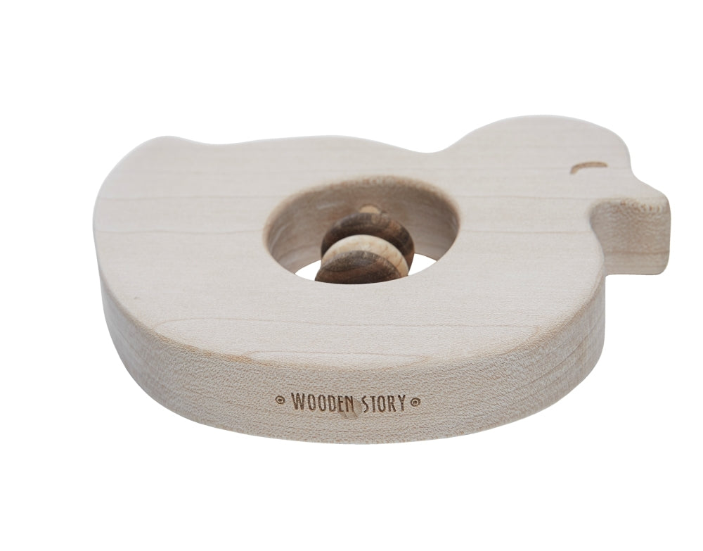 Wooden Story Rattle - Baby Duck