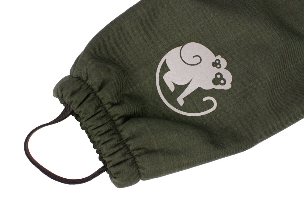 Dětské rostoucí zimní softshellové kalhoty s beránkem Monkey Mum® - Khaki mysliveček