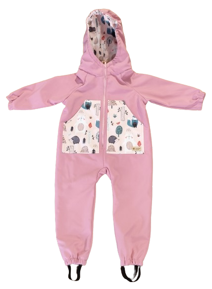 Monkey Mum® Softshellová kombinéza s membránou – Cukrová zvířátka - vel. 98/104, 110/116