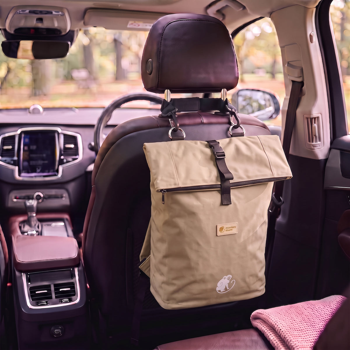 Monkey Mum® Twill Backpack for Stroller – Desert Sand