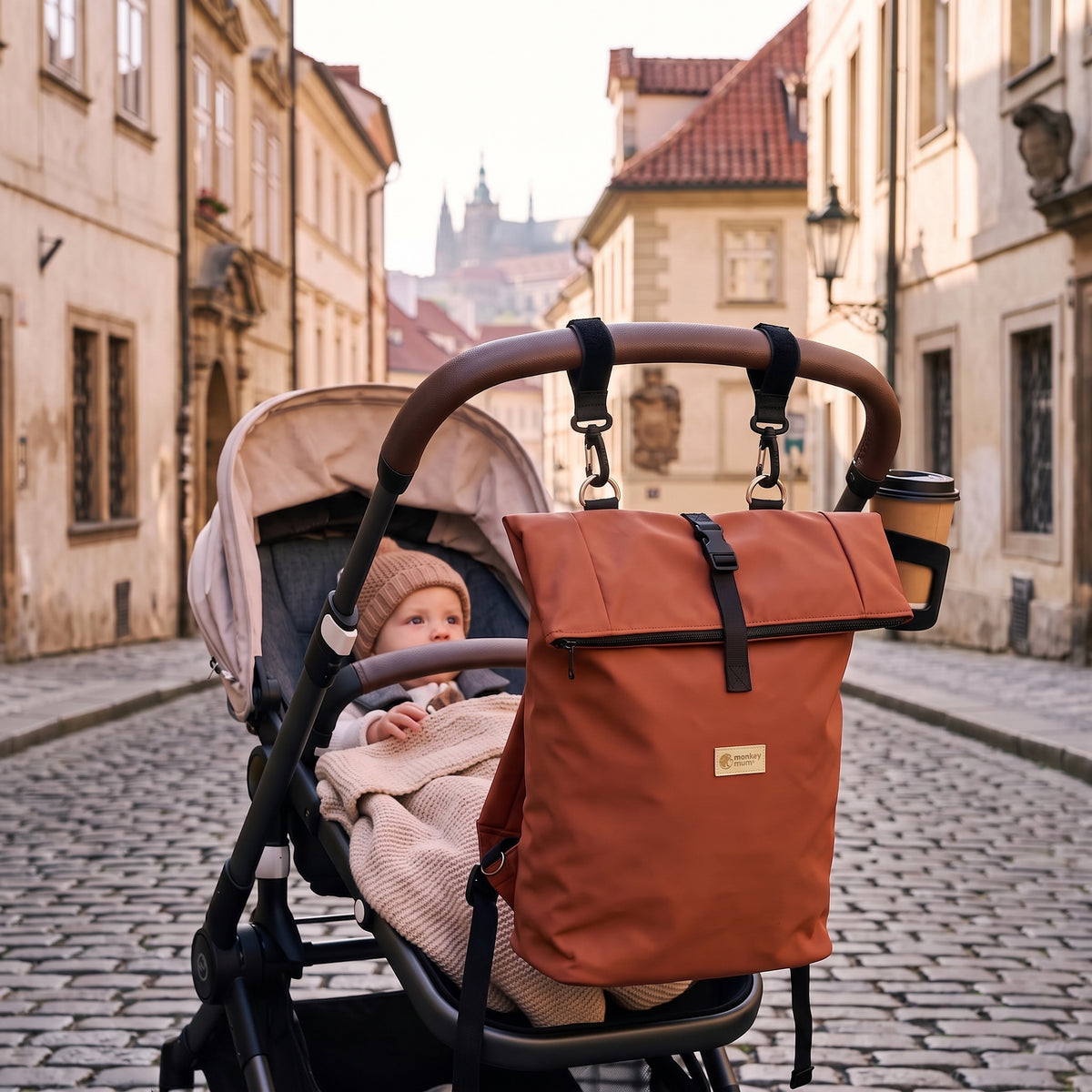 Monkey Mum® Softshell Backpack for Stroller – Autumn Leaves