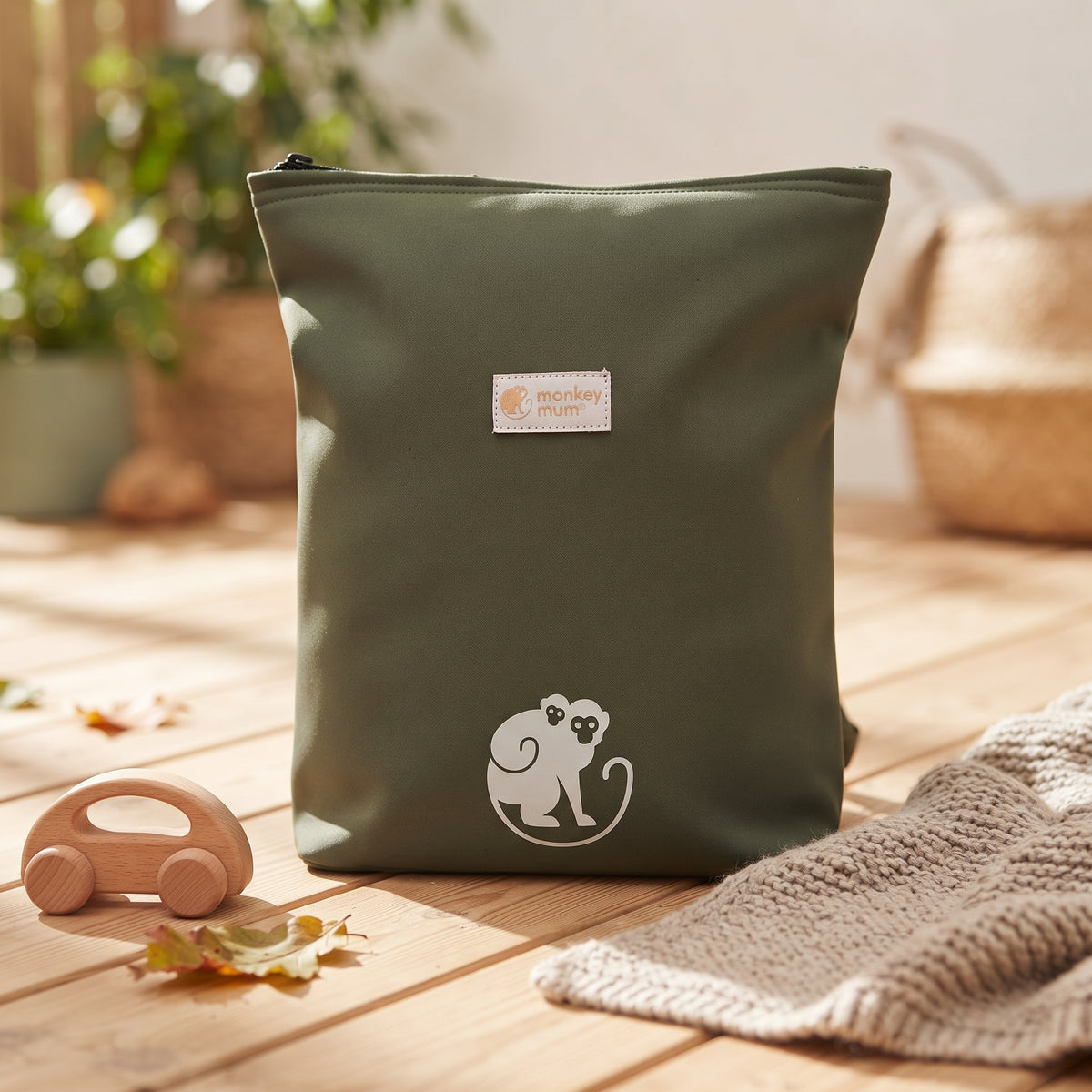 Dječji softshell ruksak Monkey Mum® - Tamnozeleni