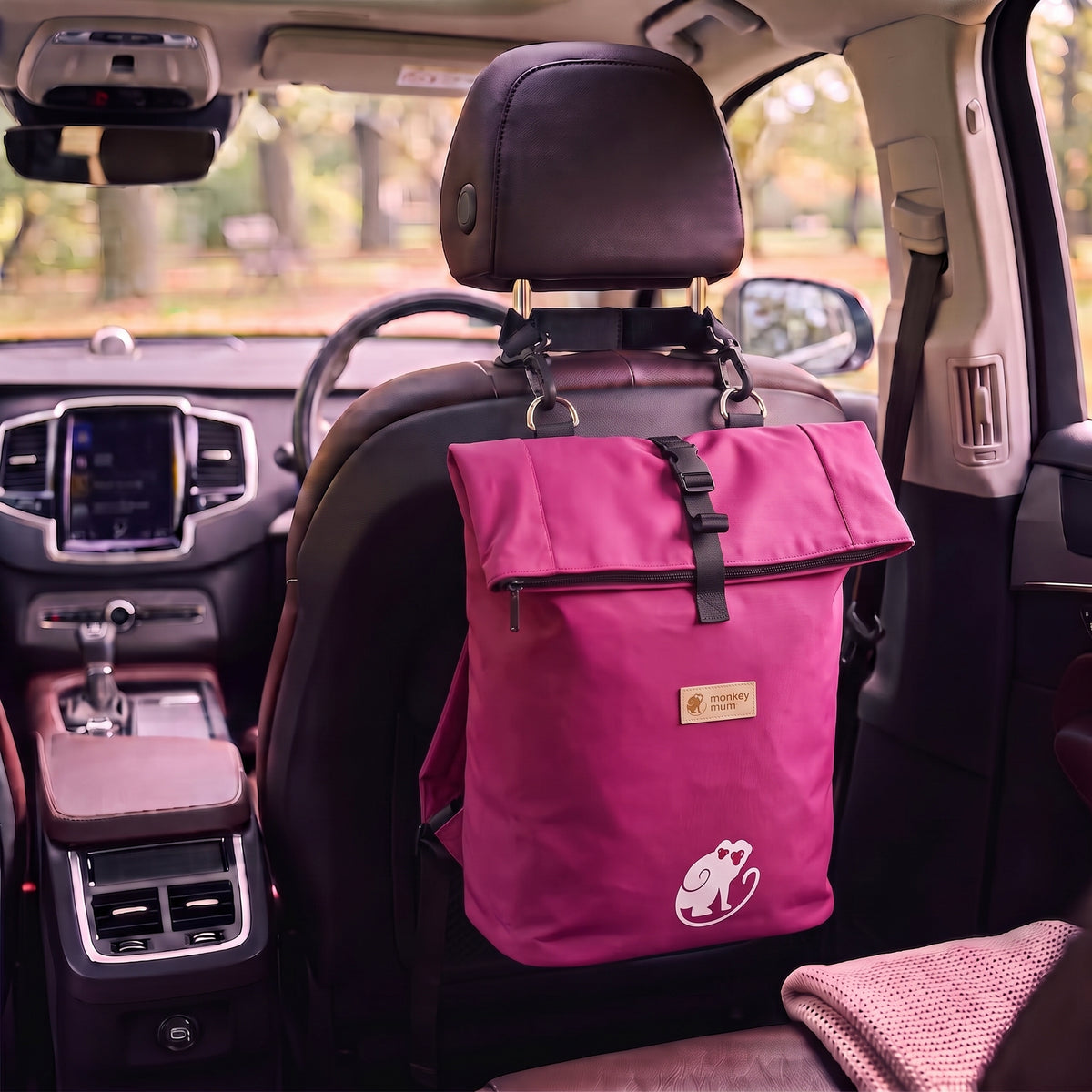 Monkey Mum® Softshell Backpack for Stroller – Juicy Raspberry