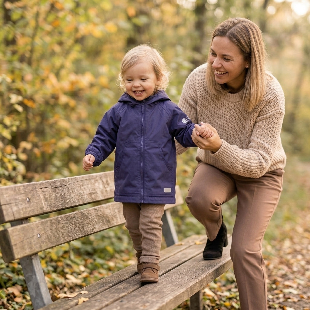 Monkey Mum® Šuškava jakna s raglan rukavima - Tamnoljubičasta