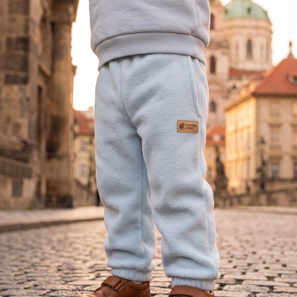 Monkey Mum® Fleece sweatpants - Light Blue