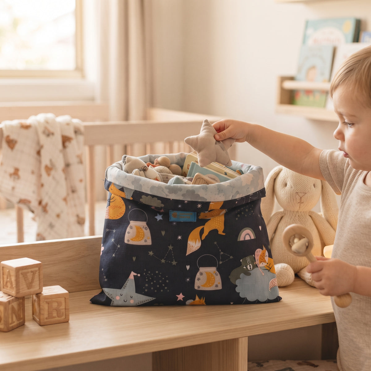 Monkey Mum® fabric bag - Starry Animals
