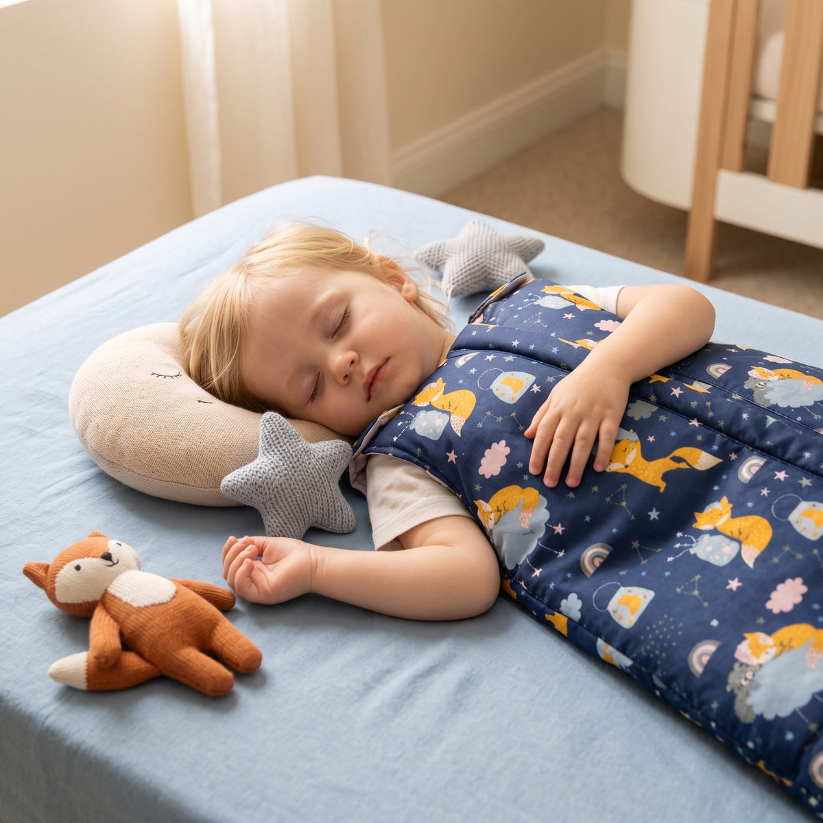 Zimska rastuća vreća za spavanje Monkey Mum® 0 - 4 godine - set - Sanjarenje s lisicom