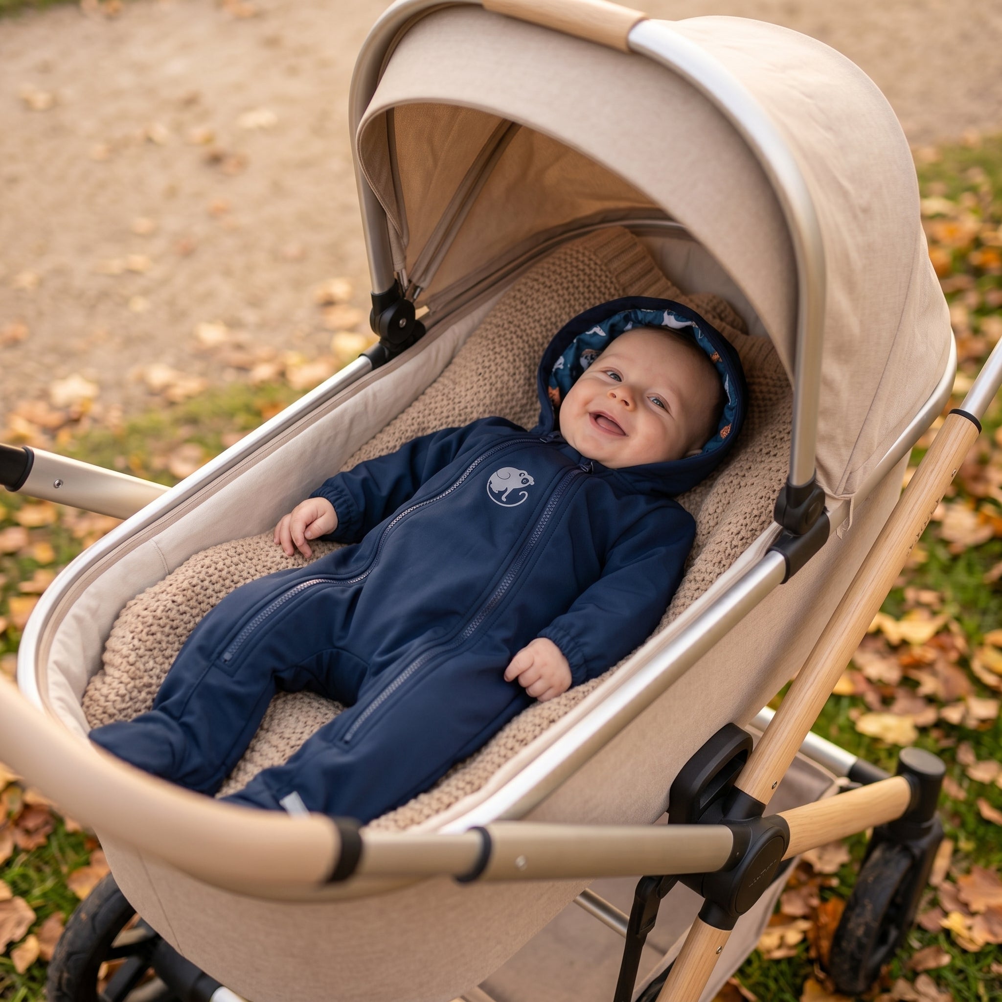 Monkey Mum® Softshell kombinezon s membranom – Noćno nebo sa životinjama - vel. 62/68, 74/80
