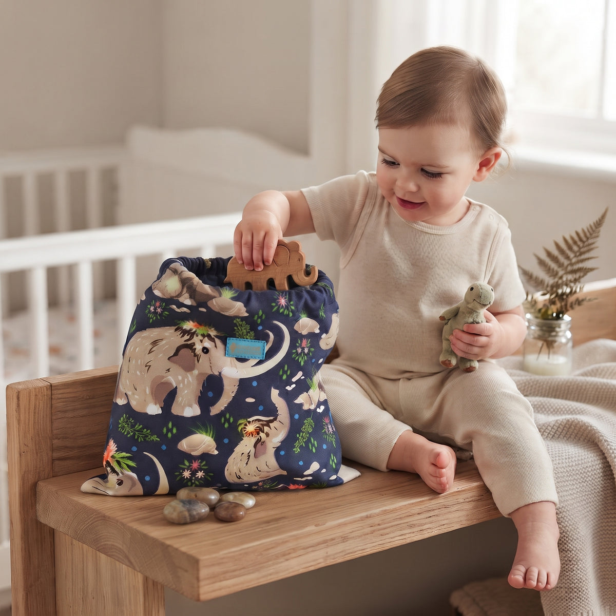 Monkey Mum® fabric bag - Mammoths