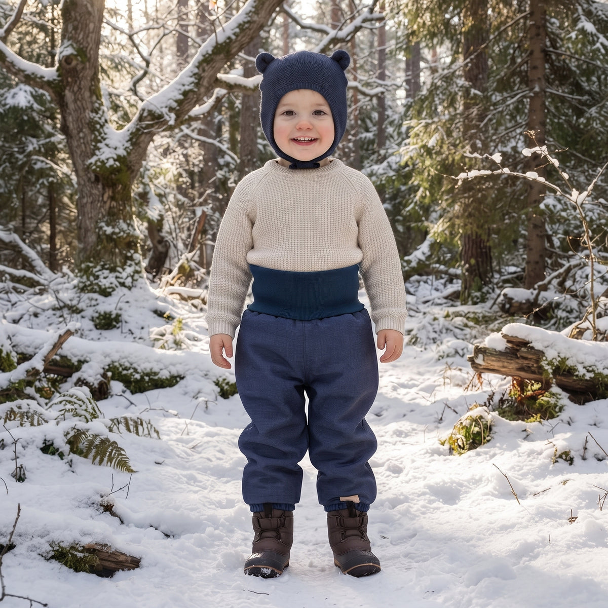 Monkey Mum® gyerek növő téli softshell nadrág báránybéléssel - Mesés esti mese