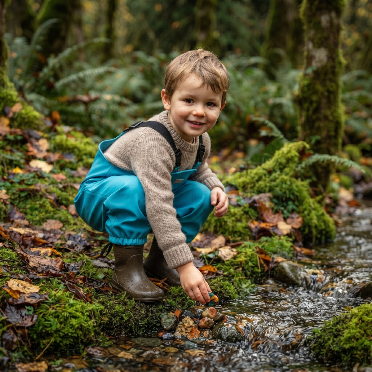 Monkey Mum® Softshell hlače na tregere s membranom - Veseli gušter
