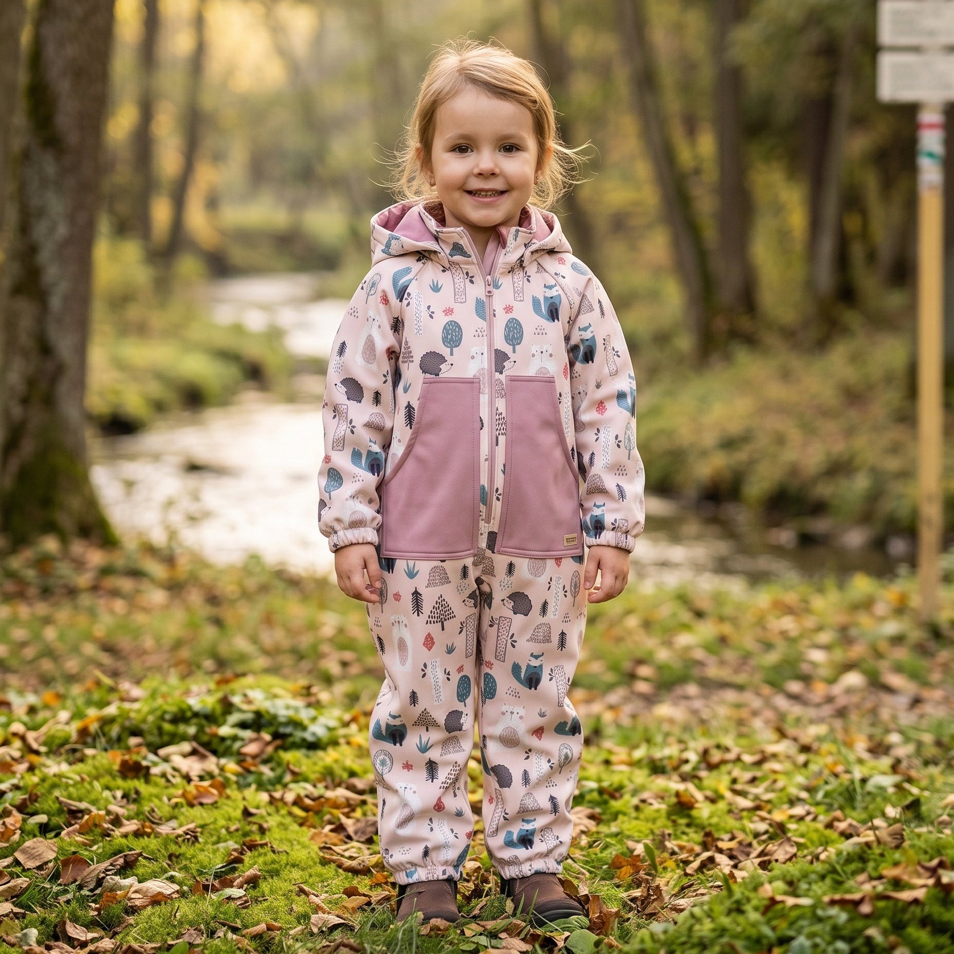 Monkey Mum® Softshell kombinezon s membranom – Dnevne životinjice - vel. 98/104, 110/116