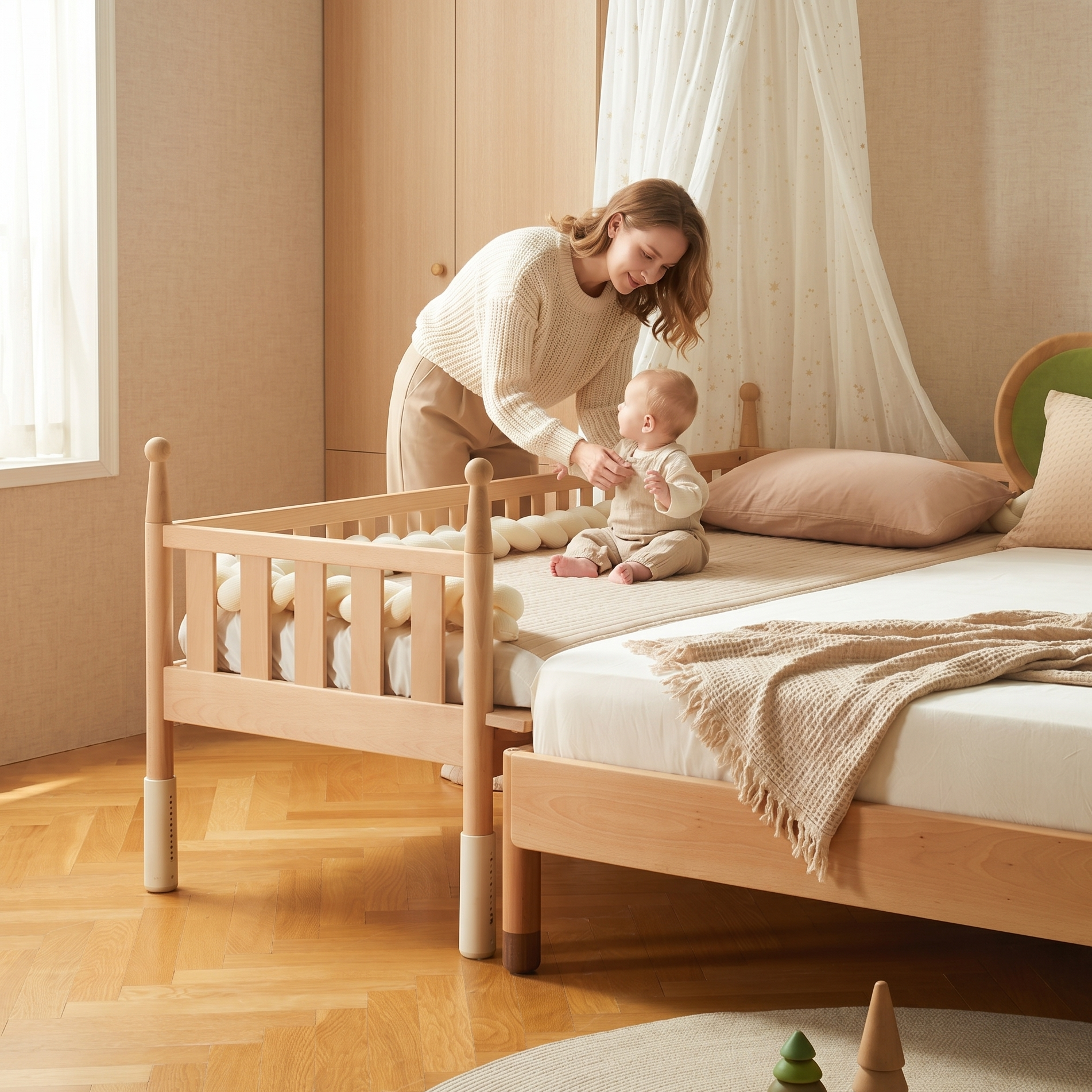 5-in-1 Children's Bed - Solid Wood
