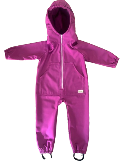 Monkey Mum® Softshellová kombinéza s membránou – Šťavnatá malina - vel. 98/104, 110/116