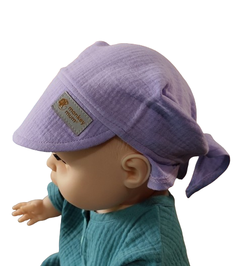 Muslinasta marama s vizirom Monkey Mum® - Ljubičica