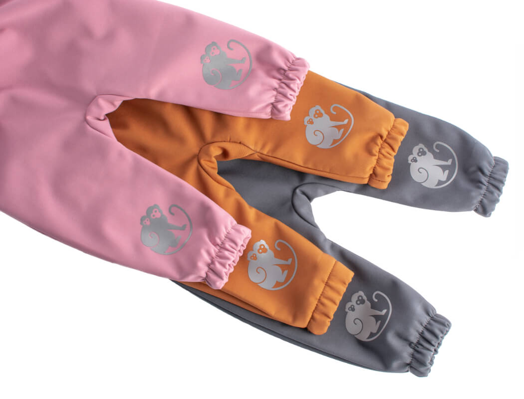 Dětské softshellové kalhoty s membránou Monkey Mum® - Cukrová vata