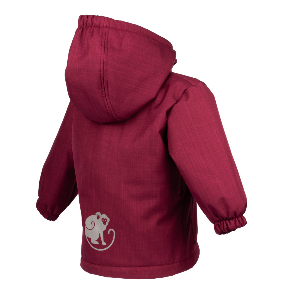 Dětská zimní softshellová bunda s beránkem Monkey Mum® - Vínová karkulka