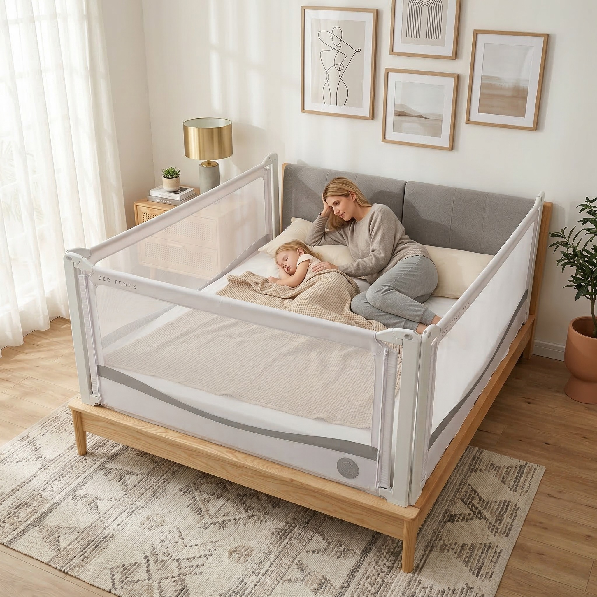 Monkey Mum® Premium Bed Rail - Light Gray
