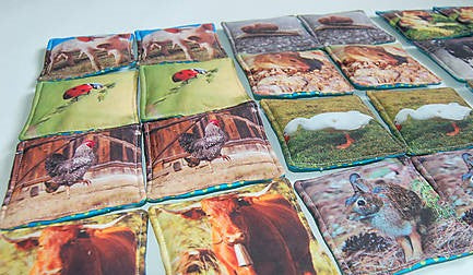 MyMoo Memoryspel av tyg - 16 par - Djur, komplett