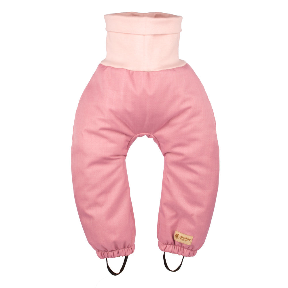 Dječje rasteće zimske softshell hlače s teddy podstavom Monkey Mum® - Ružičasta ovčica