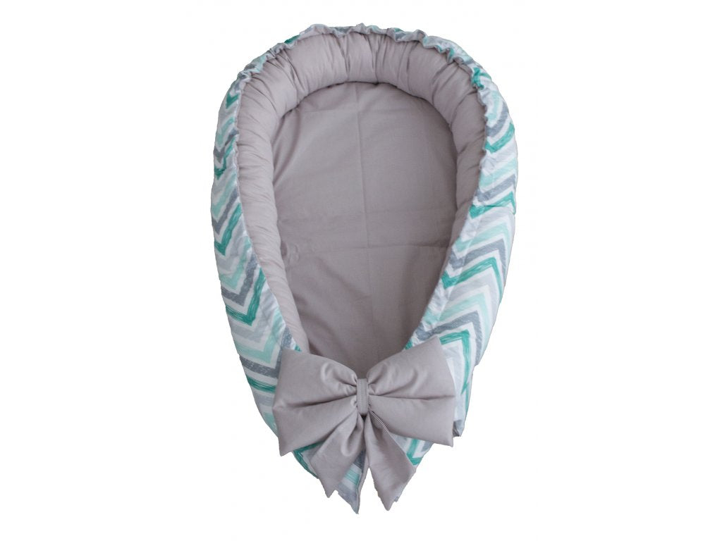 Baby Nest - Zigzag Mint Grey