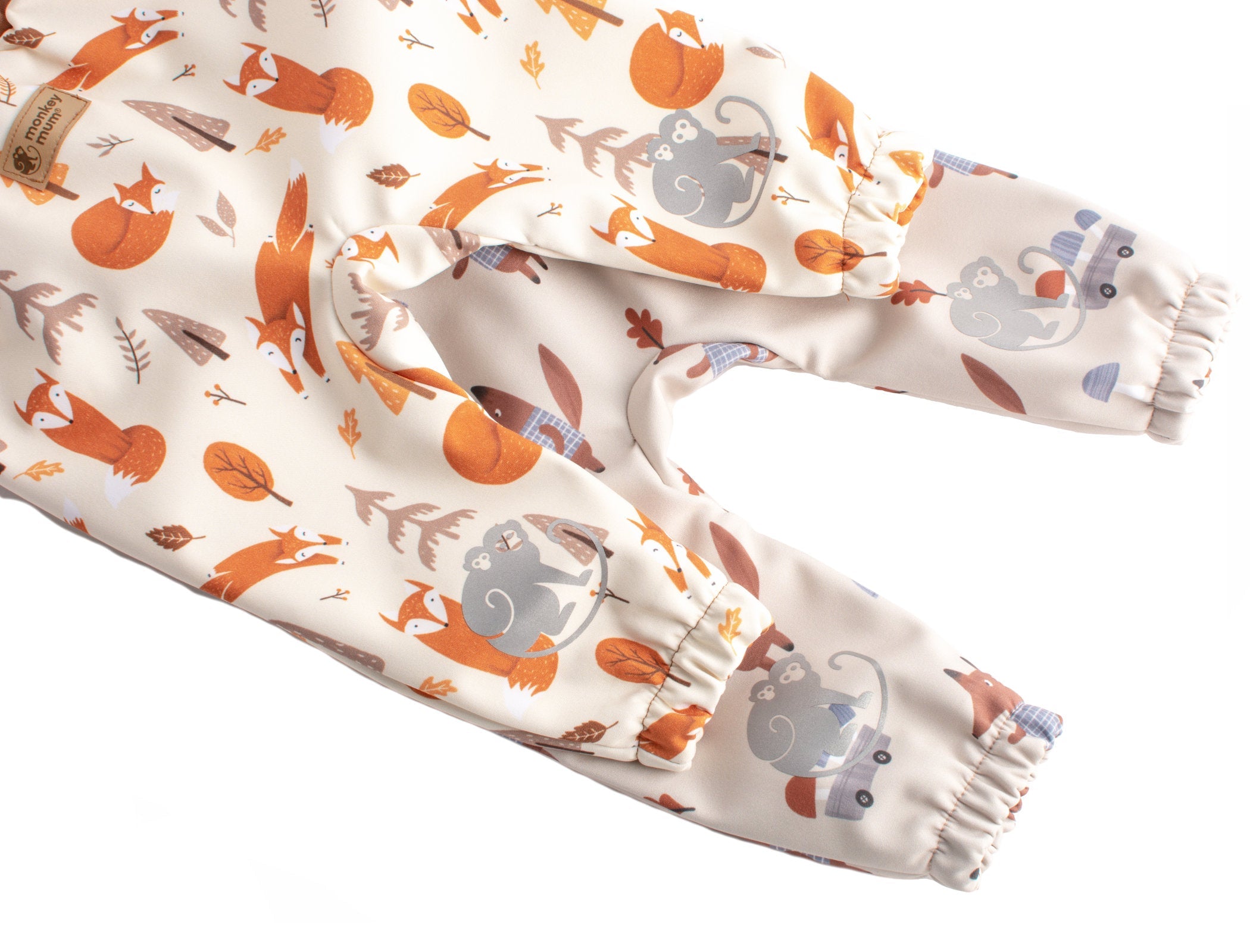 Dětské softshellové kalhoty s membránou Monkey Mum® - Liščí hrátky