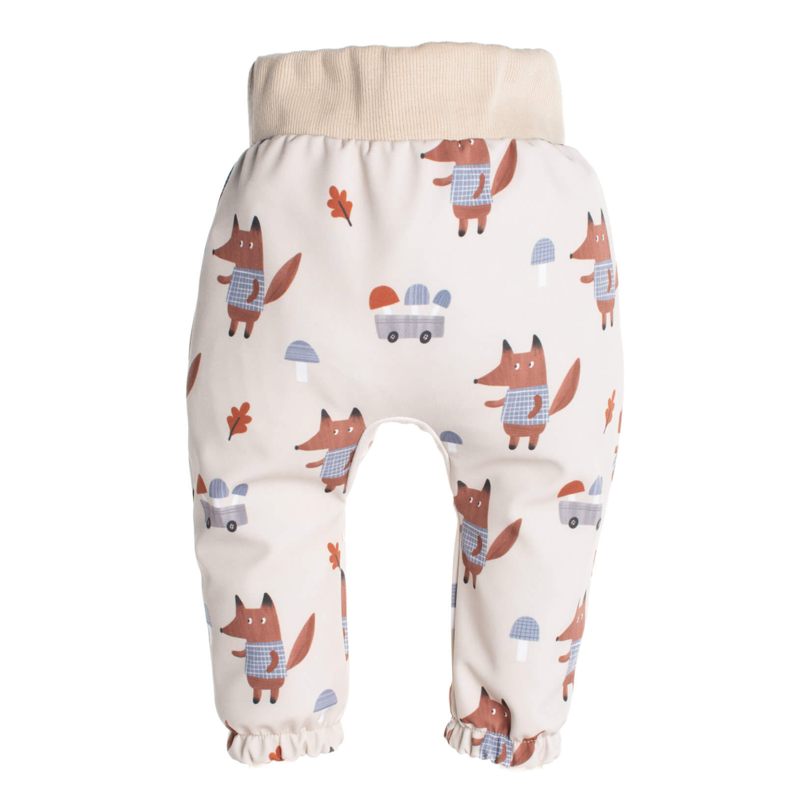 Dječje softshell hlače s membranom Monkey Mum® - Lisice na gljivama