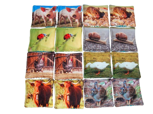 MyMoo Fabric Memory Game - Set of 8 Pairs - Nature, Set 1