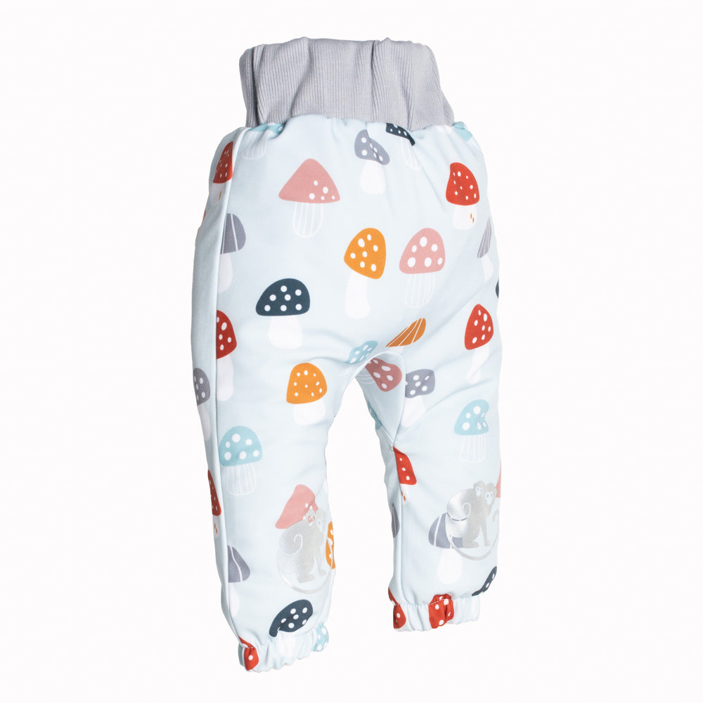 Children's softshell pants with membrane Monkey Mum® - Colorful Fly Agarics