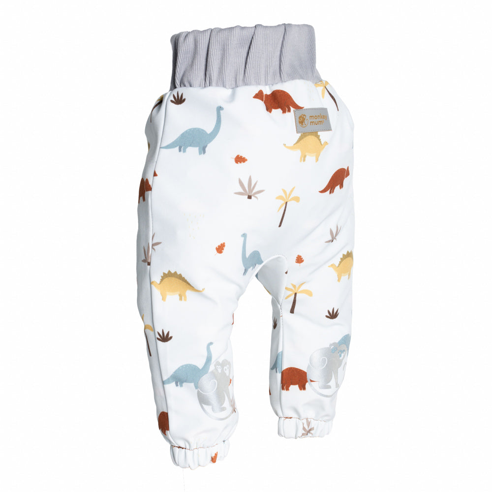 Dětské softshellové kalhoty s membránou Monkey Mum® - Dinosauří příběh