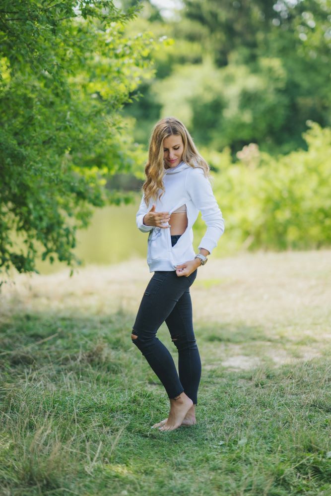 Monkey Mum® White Nursing Sweatshirt - Monkey, 2nd quality - size XL