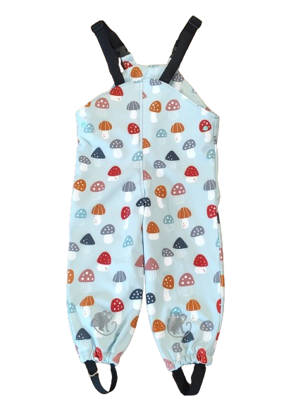 Monkey Mum® Softshellové laclové kalhoty s membránou - Pestrobarevné mochomůrky
