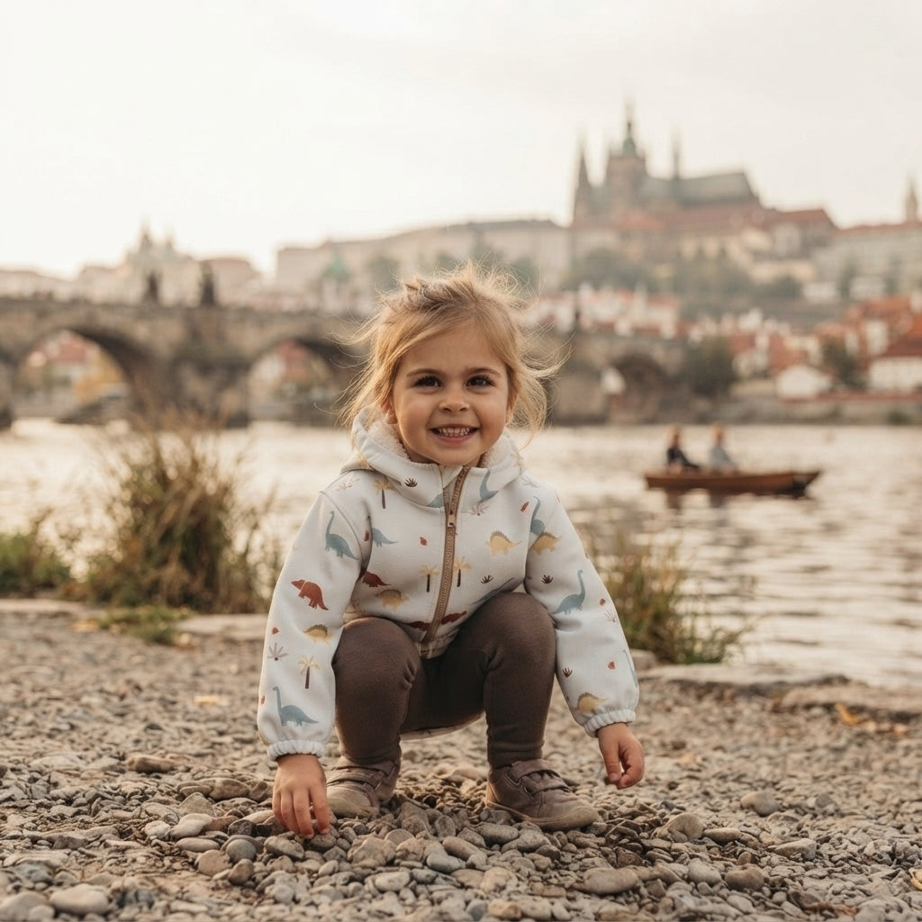Dječja softshell jakna s membranom Monkey Mum® - Priča o dinosauru