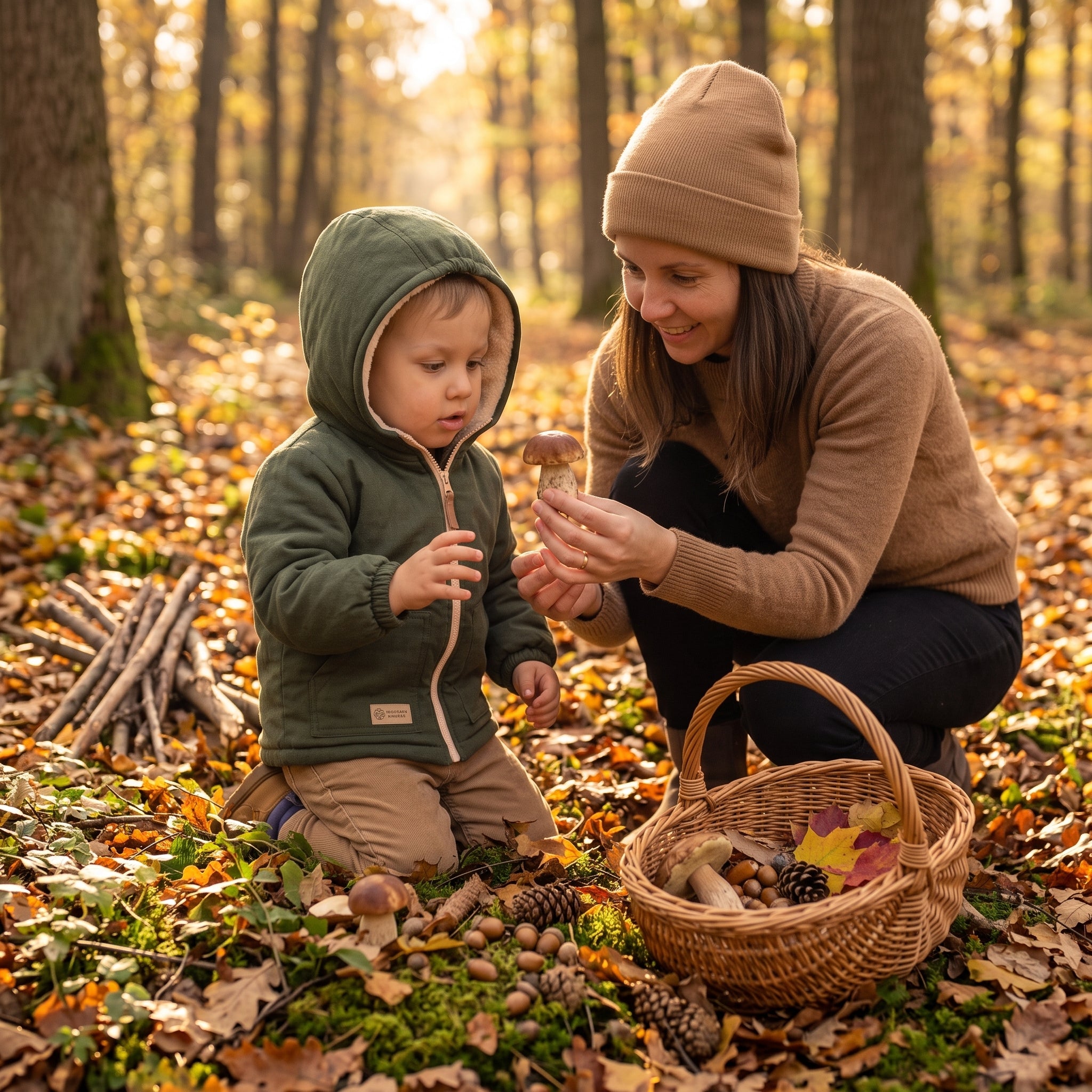 Monkey Mum® gyerek téli softshell kabát báránybéléssel - Khaki vadászocska