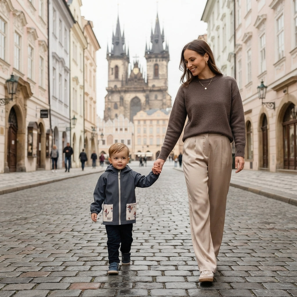 Dječja softshell jakna s membranom Monkey Mum® - Tajanstveni izlet s lisicom