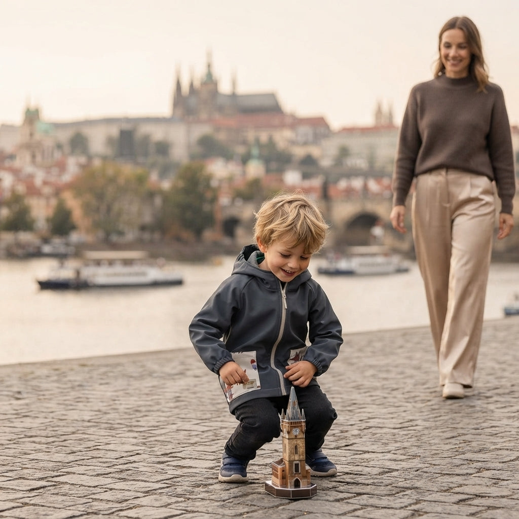 Dječja softshell jakna s membranom Monkey Mum® - Tajanstveni izlet s lisicom