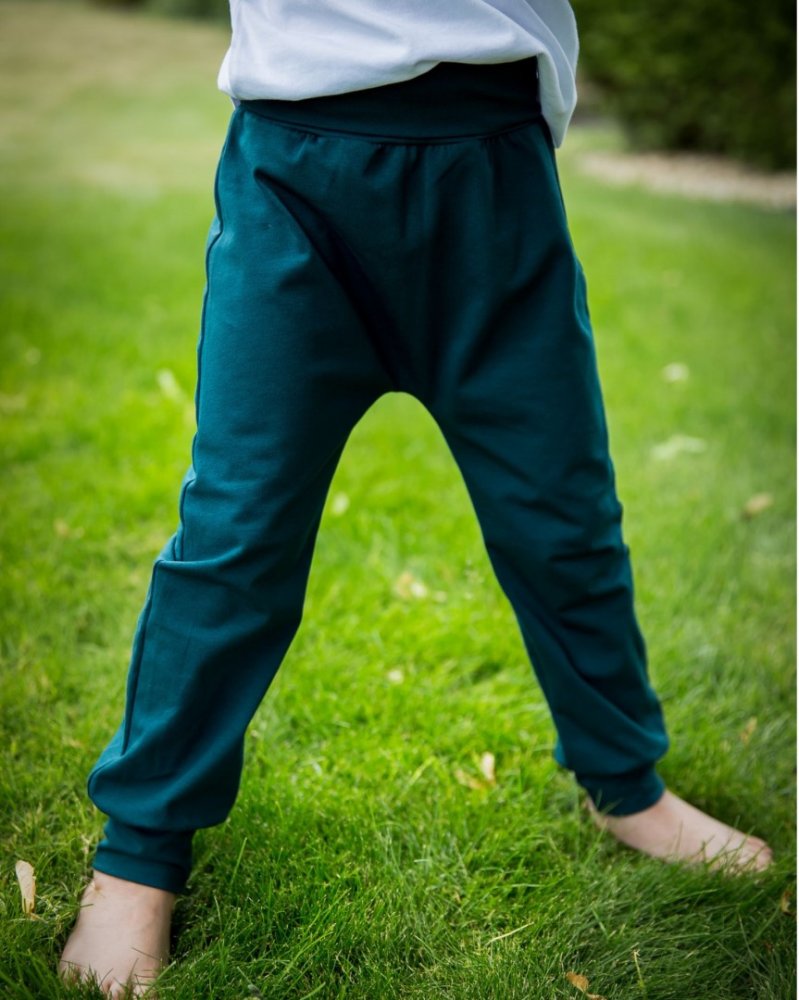 Children's baggy sweatpants, LIGHT, bottle green