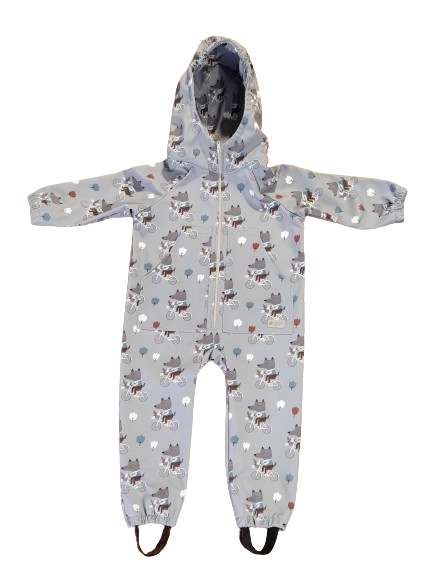 Monkey Mum® Softshellová kombinéza s membránou – Vlci na kole - vel. 98/104, 110/116