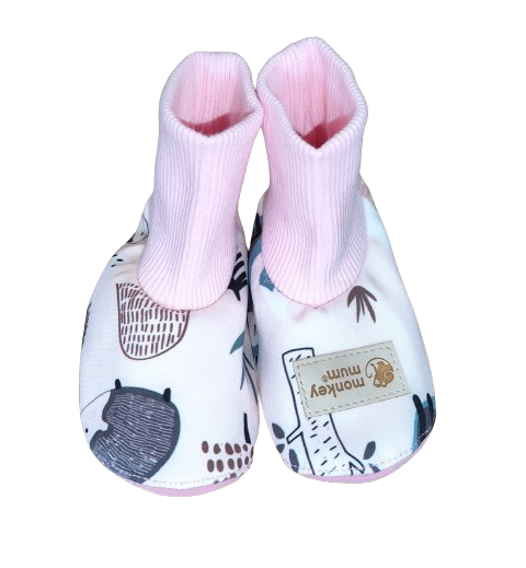 Monkey Mum® Softshell booties with membrane - Daytime Animals