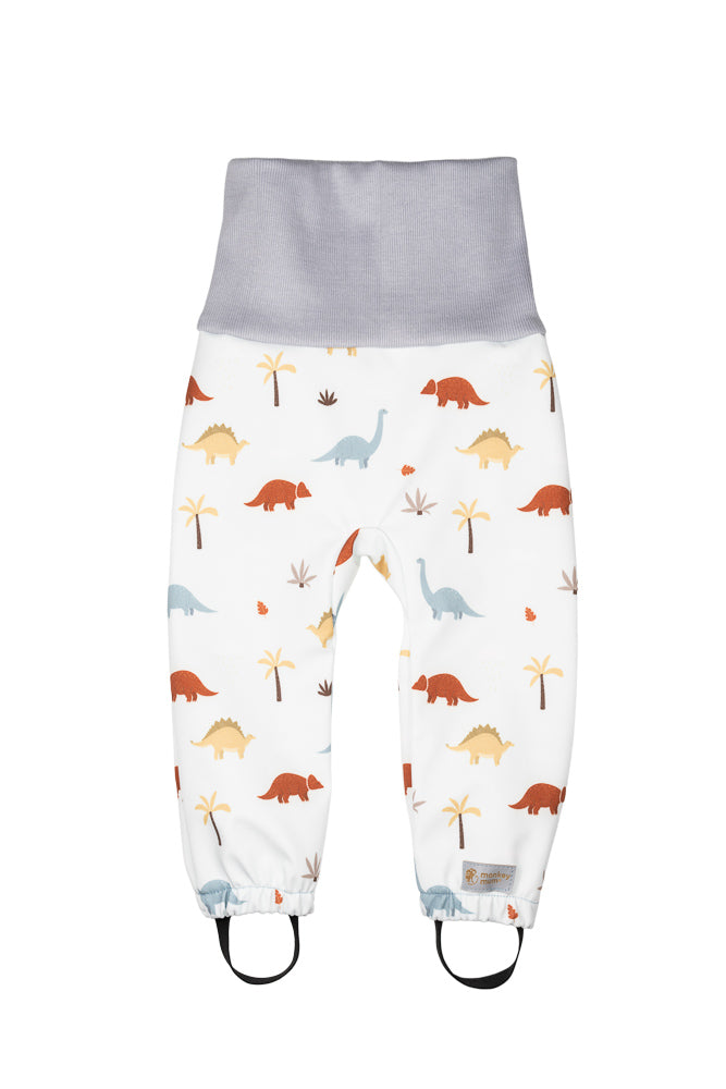 Dětské rostoucí softshellové kalhoty s membránou Monkey Mum® - Dinosauří příběh
